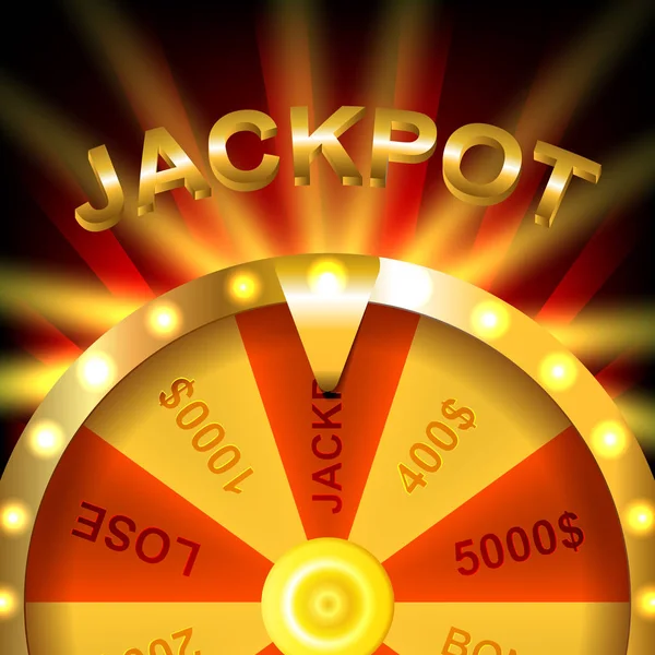 Rad van fortuin. Jackpot. Winnen. Geluk. Online casino. Entertainment. — Stockvector