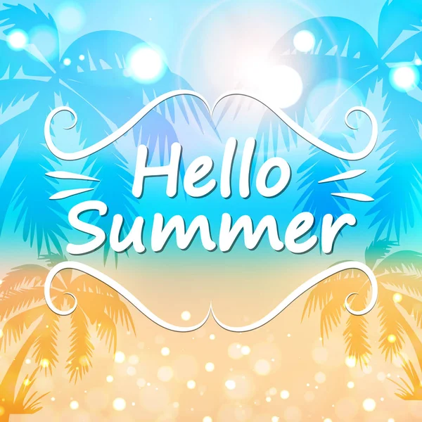 Merhaba yaz. Sezon. Güneş. Sıcak. Tasarımlarınız için.