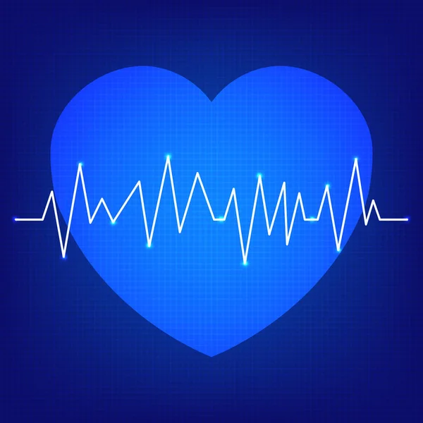 Kardiogram. Heartbeat. Ikonen. Romantik. Abstrakt bakgrund. — Stock vektor