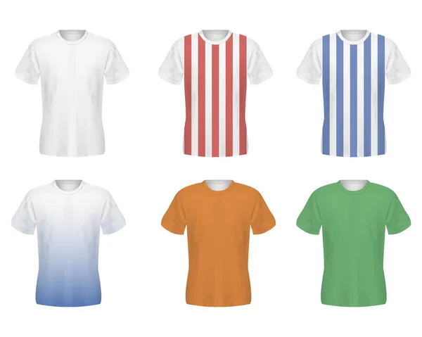 Set of realistic men's t-shirts. Mocap. Isolated on white background. Royalty Free Stock Illustrations