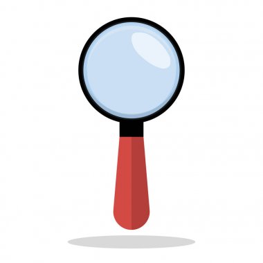 Büyüteç. Yaklaşım. Objektif. Simge. Düz stil. Tasarımlarınız için.