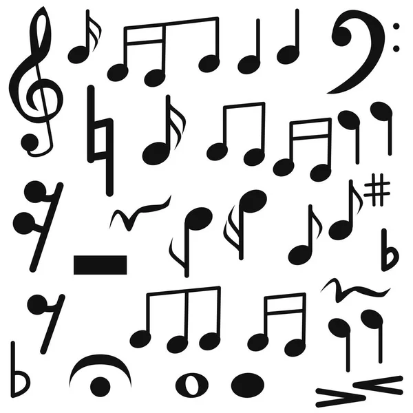 Notlar. Ayarlayın. Farklı. Müzik. Beyaz arka plan üzerinde izole. Tasarımlarınız için.