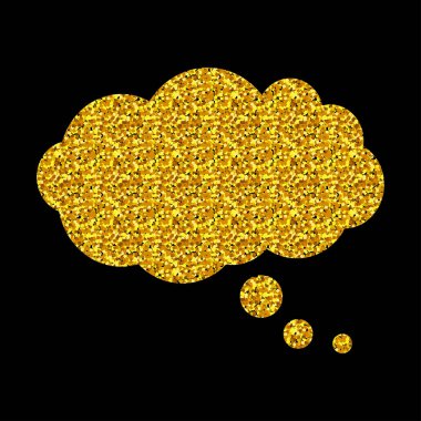 Bulut. Düşünceler. Konuşma. Altın. Glitter. Parlak. Tasarımlarınız için.