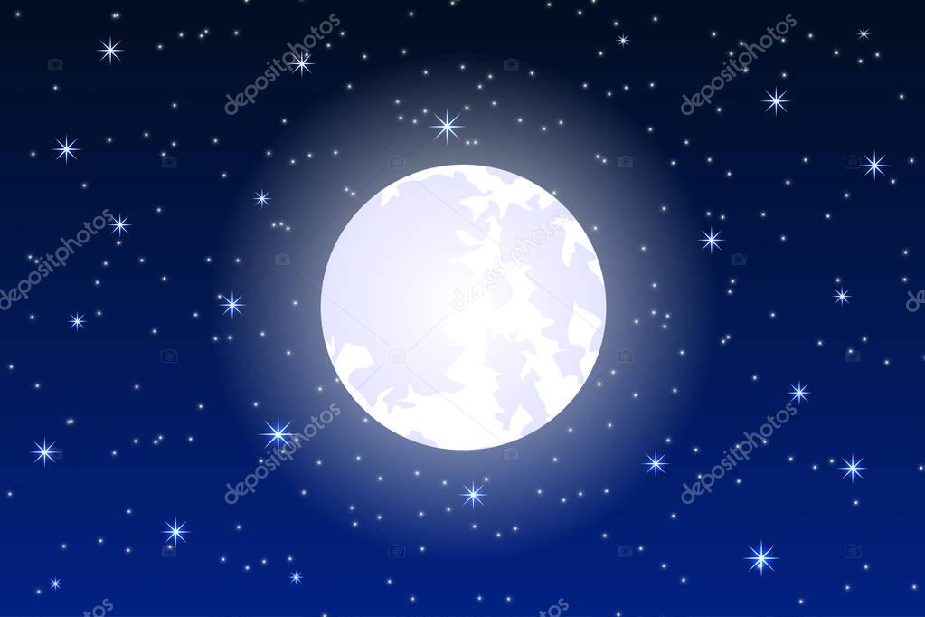 Night sky. The moon and the stars. Beautiful. Space. For your design.