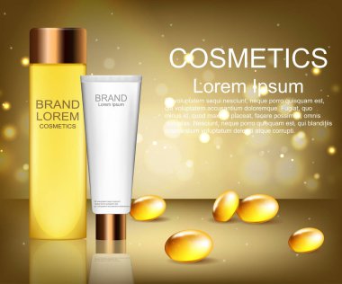 Kozmetik. Marka. Cilt bakımı için anlamına gelir. Sunu. Tasarımlarınız için.