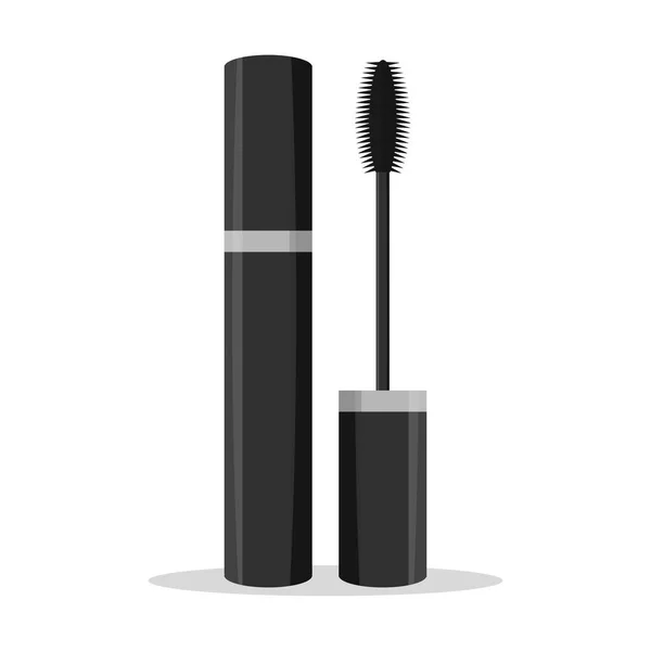 Mascara for eyes. Makeup. Cosmetics. Female. Fashion. Appearance. Print. Flat style. For your design. Isolated.
