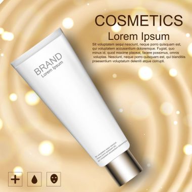 Kozmetik. Krem. Gerçekçi. Parlak arka plan. Tasarımlarınız için.