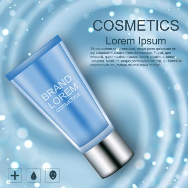 Kozmetik. Krem. Gerçekçi. Parlak arka plan. 