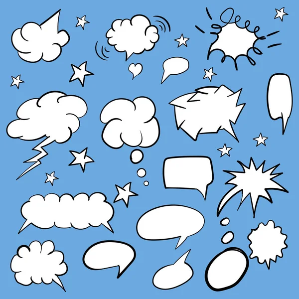 Fehér felhő. Elmondani. Gondolatok. Egyszerű. kézi rajz — Stock Vector