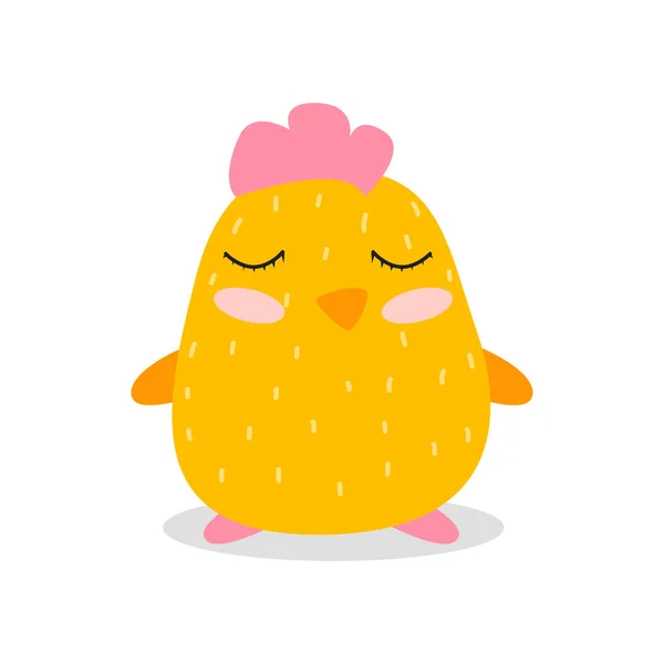 Cute. Yellow chicken.  Scandinavian style. For your design. — Stock Vector