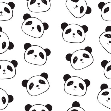 Seamless modeli. Sevimli panda. Bambu. Bitki. Plakası, yazdırmak, elbiselere yazarım. Tasarımlarınız için. Parlak.