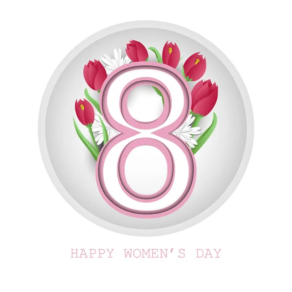 March 8. International Women's Day. Gift card. For your design. — Stock Vector