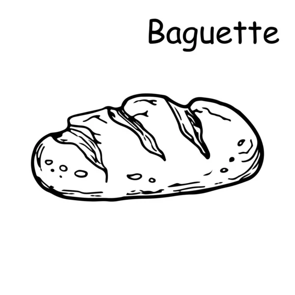 Baguette. Isolé sur fond blanc. L'icône. Style caniche . — Image vectorielle