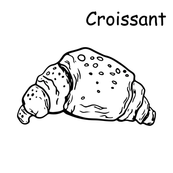 Croissant Isolé sur fond blanc. L'icône. Style caniche . — Image vectorielle