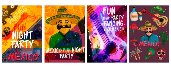 D a de los Muertos, fiesta mexicana. Una fiesta. El día de los Muertos. Elementos para póster, volante. Baile divertido . — Archivo Imágenes Vectoriales