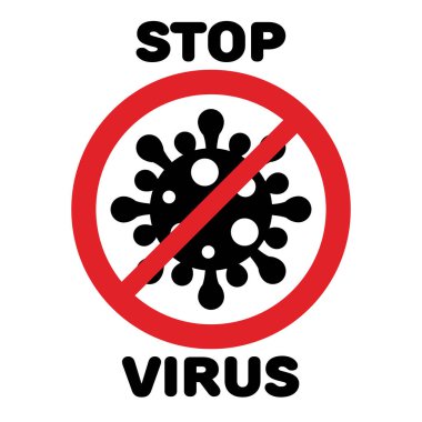 Virüs simgesini durdur. Corona virüsünün önlenmesi. Coronavirüs kavramını durdur.