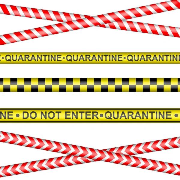 Quarantäne Signal Polizeiband Kein Eintrag Coronavirus Infektion Medizinisches Konzept — Stockvektor