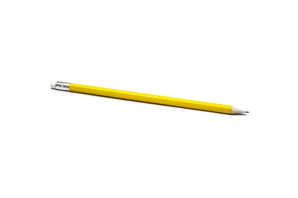 Жовтий Олівець Ізольований Білому Тлі — стокове фото
