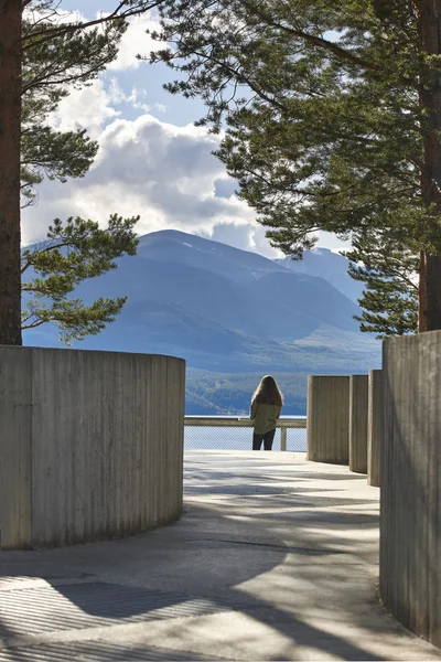 Norway viewpoint. Sohlbergplassen. Rondane National Park. Archit — Stock Photo, Image