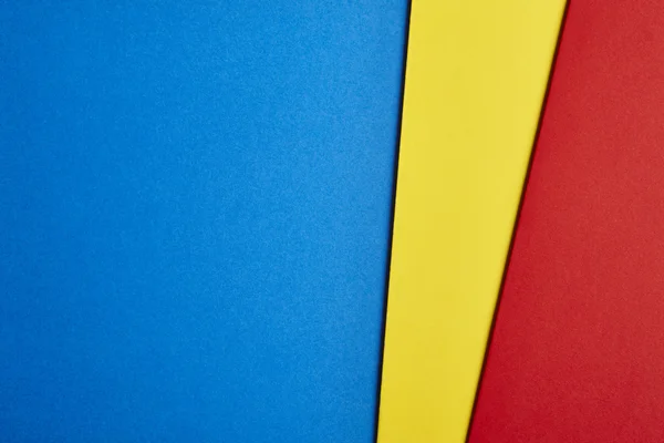 Renkli kartonlar arka plan mavi sarı kırmızı tonda. Kopya girintili — Stok fotoğraf