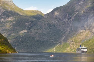 Norveç Fiyordu manzara. Yolculuk seyahat. Norveç ziyaret. 