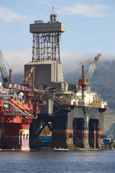 Oil and gas platform in Norway. Energy industry. Petroleum