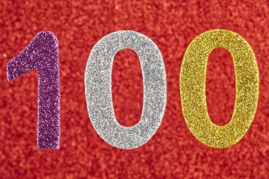 Dizi yüz üzerinden kırmızı bir arka plan. Yıldönümü. 