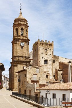 Picturesque village in Spain. Iglesuela del Cid, Teruel. Tourism clipart