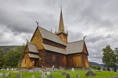 Lom Ortaçağ çıta Kilisesi. Viking sembolü. Norveç mirası
