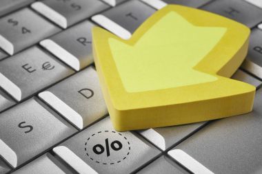 İndirim yüzde simgesi bir klavyede kaydedin. E-ticaret