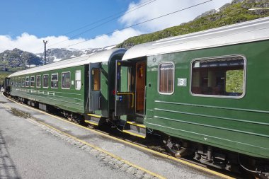 Flam konvoy Norveç'te. Norveç turizm vurgulayın. Demiryolu