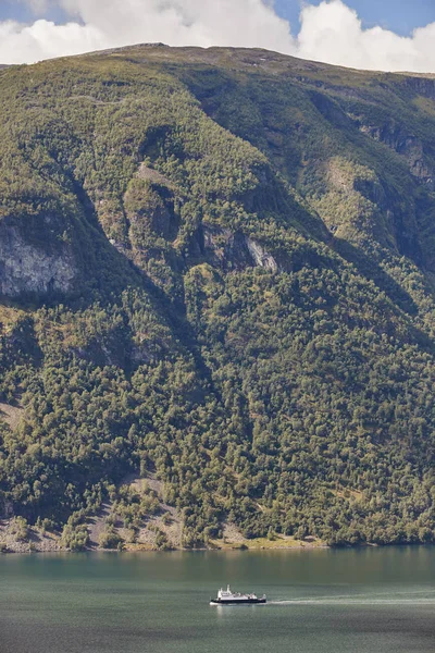 Traditionele Noorse fjord landschap met cruise. Reizen — Stockfoto