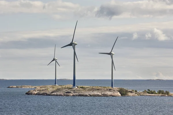 Wind turbines in the baltic sea. Renewable energy. Finland — Stock Photo, Image