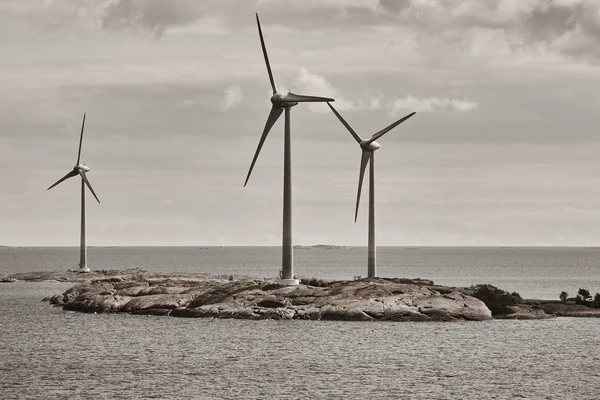 Wind turbines in the baltic sea. Renewable energy. Finland — Stock Photo, Image