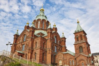 Ortodoks Kilisesi Uspensky. Helsinki şehir merkezine. Finlandiya seyahatine