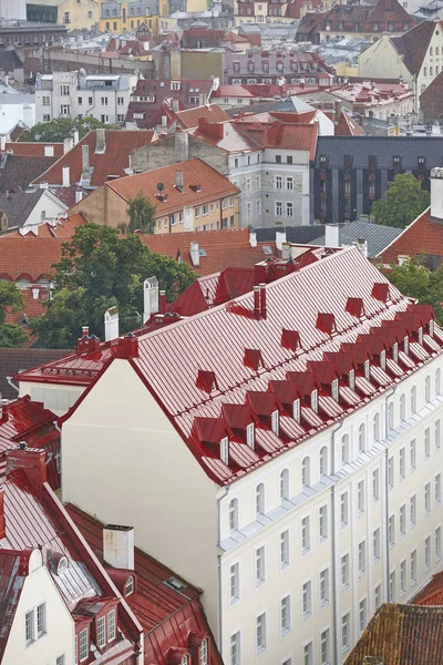 Vista panorámica del casco antiguo de Tallin. Un día lluvioso. Monumento turístico. Es — Foto de Stock