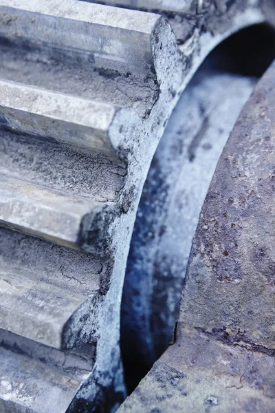 Rouillé détail des machines dans le ton bleu. Grunge arrière-plan — Photo