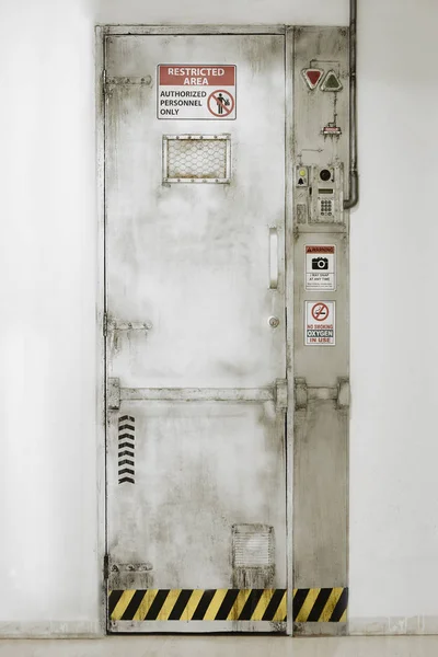 Restricted area door. Authorized personnel. Security entrance — Stock Photo, Image