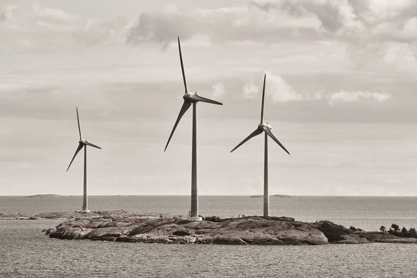 Wind turbines in the baltic sea. Renewable energy. Finland — Stock Photo, Image