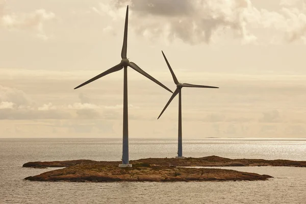 Wind turbines in the baltic sea. Renewable energy. Finland — Stock Photo, Image