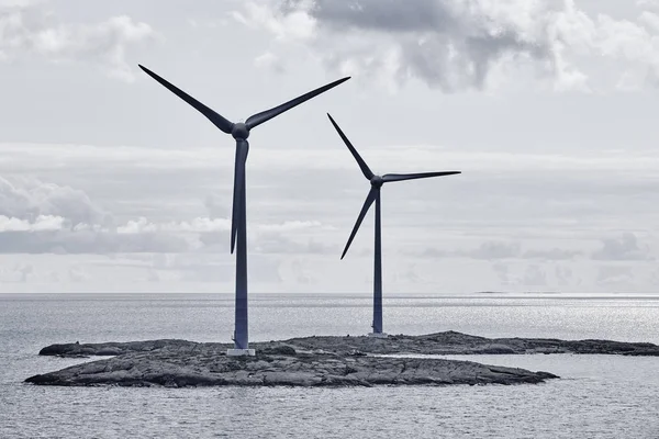 Wind turbines in the baltic sea. Renewable energy. Finland — Stock Photo, Image