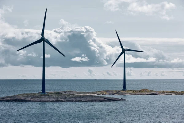 Wind turbines in the baltic sea. Renewable energy. Finland — Stock Photo, Image