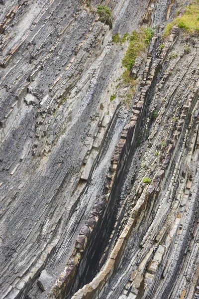 Flysch dramatický skalní útvar Kantabric v Zumaii, EU — Stock fotografie