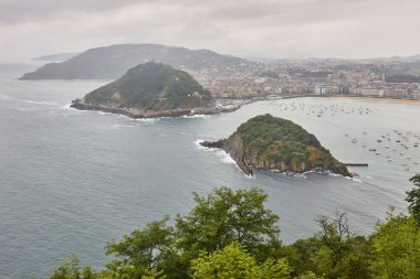 San Sebastian 'daki La Concha plajı, Bask bölgesi. İspanya