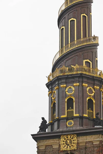 Kodaň Vor Frelsers Kostel Staré Známé Hadovité Věže Dánská Památka — Stock fotografie