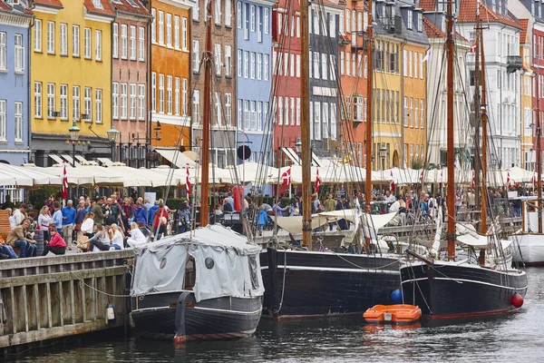 Fachadas Coloridas Tradicionales Centro Copenhague Zona Nyhavn Países Bajos — Foto de Stock