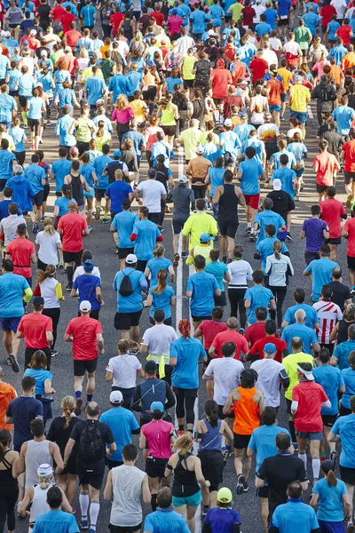 Runners Street Athletes Motion Urban Competition Vertical — Stock Photo, Image