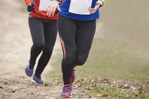 Cross Country Female Runners Race Active Healthy Lifestyle — Stock Photo, Image