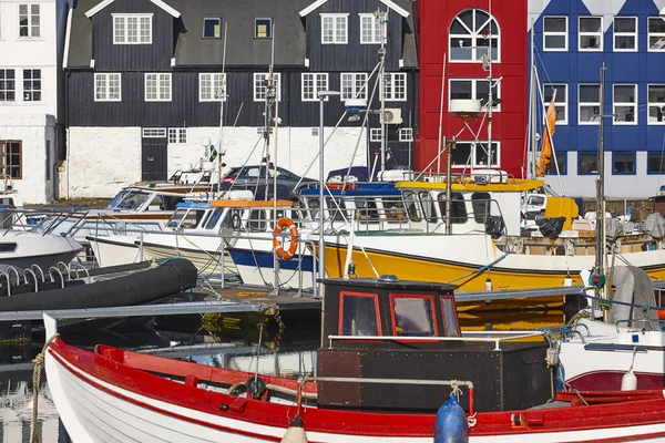 Puerto Torshavn Las Islas Streymoy Feroe Coloridas Casas Pintorescas — Foto de Stock