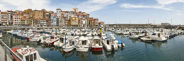 Kleurrijke Haven Gebouwen Panoramisch Uitzicht Bermeo Euskadi Spanje — Stockfoto